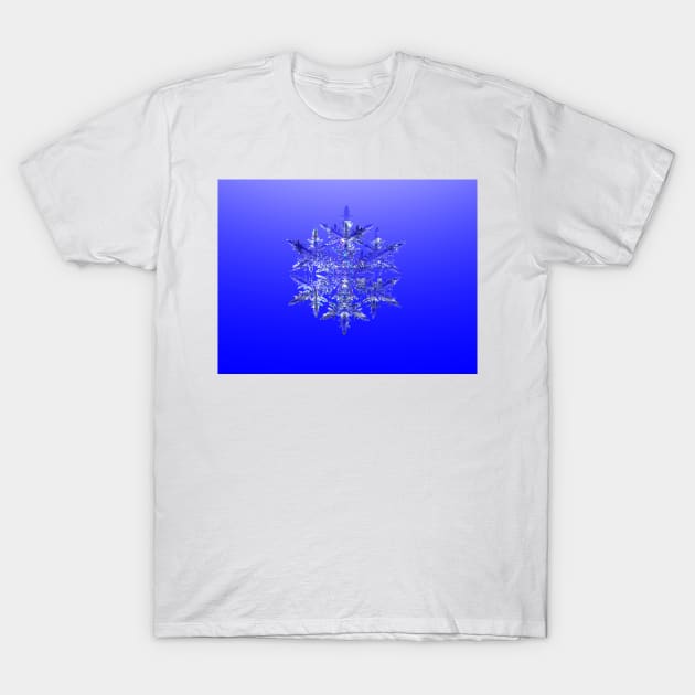 True Blue Fractal Snowflake T-Shirt by sciencenotes